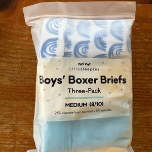 Little Sleepies Three-Pack Boxer Brief Set - Blue and White